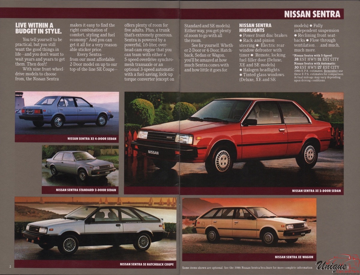 1986 Nissan Cars and Trucks Brochure Page 4